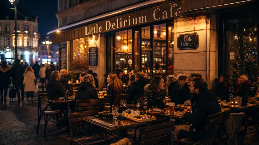 Little Delirium Café Nancy, terrasse près de la gare, façade et tables extérieures