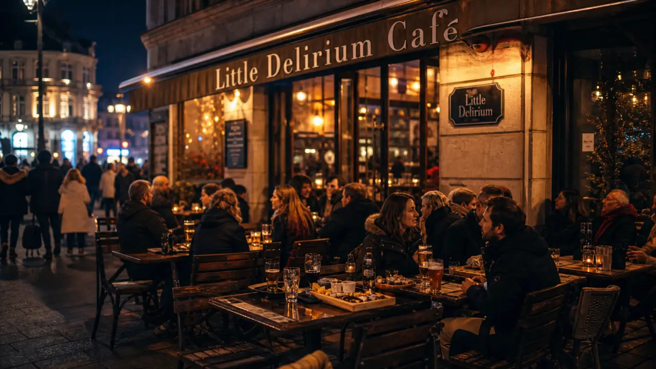 Little Delirium Café Nancy, terrasse près de la gare, façade et tables extérieures