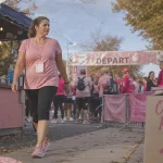 Octobre rose Nancy : marche rose près de la buvette et inscription 5 km