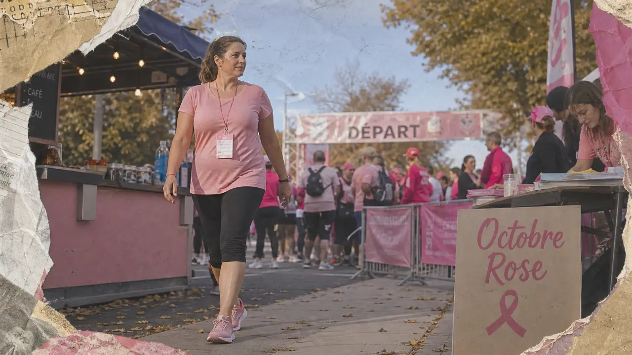Octobre rose Nancy : marche rose près de la buvette et inscription 5 km
