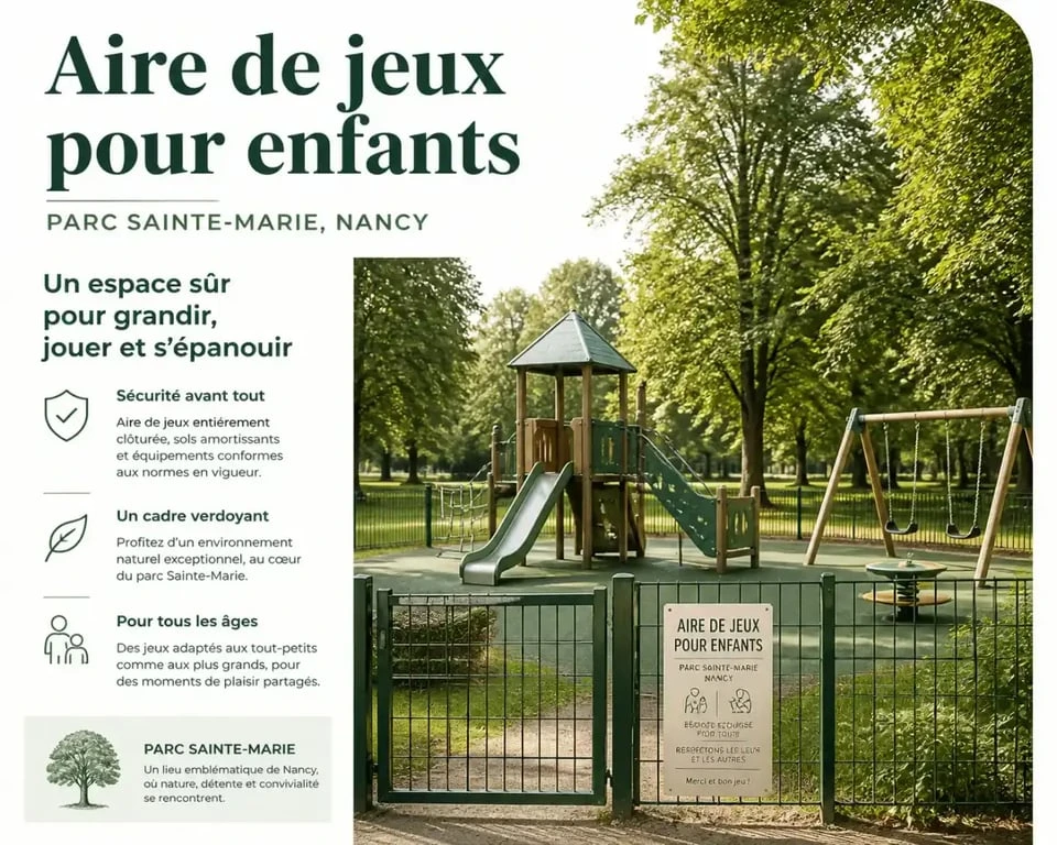 Aire de jeux pour enfants au parc Sainte-Marie de Nancy
