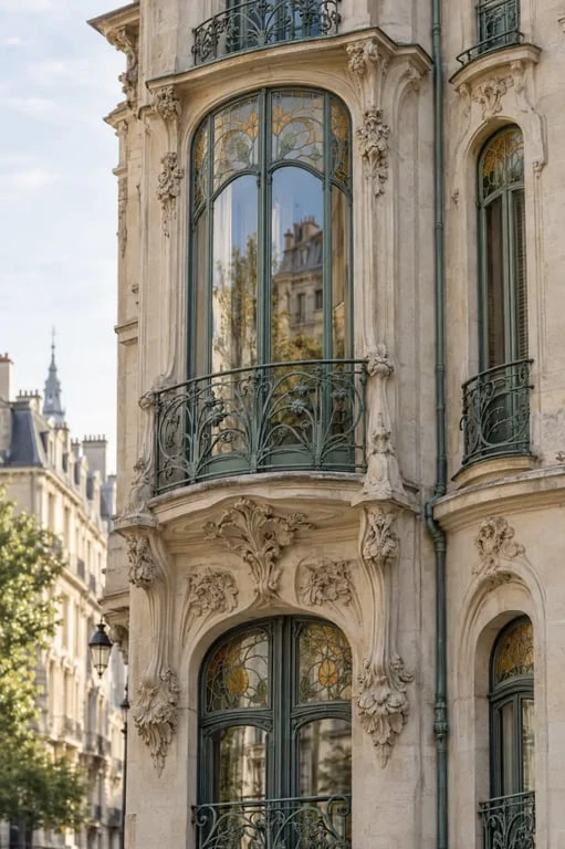 Visite patrimoine Nancy : détails d'une façade Art nouveau nancéienne