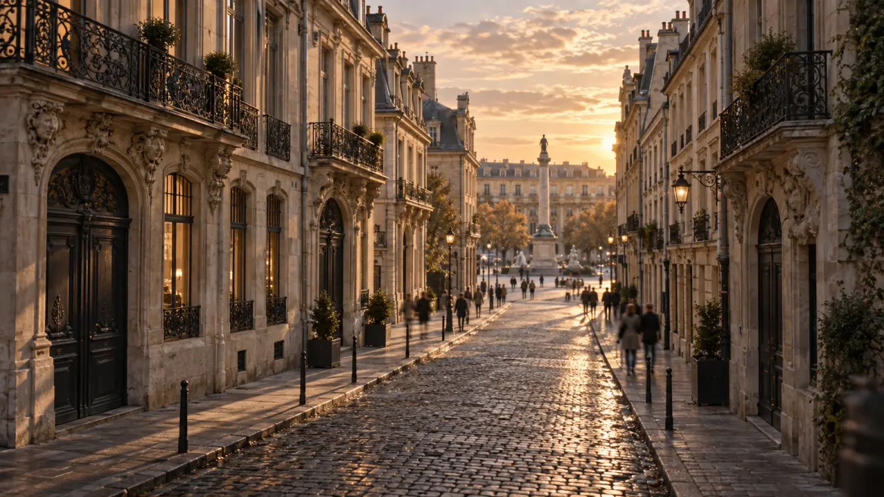 Rue Saint-Michel Nancy : patrimoine, perspective entre deux façades et pierre calcaire