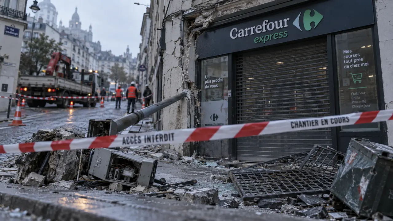 Nancy : un camion sans conducteur percute un Carrefour Express place de la Commanderie