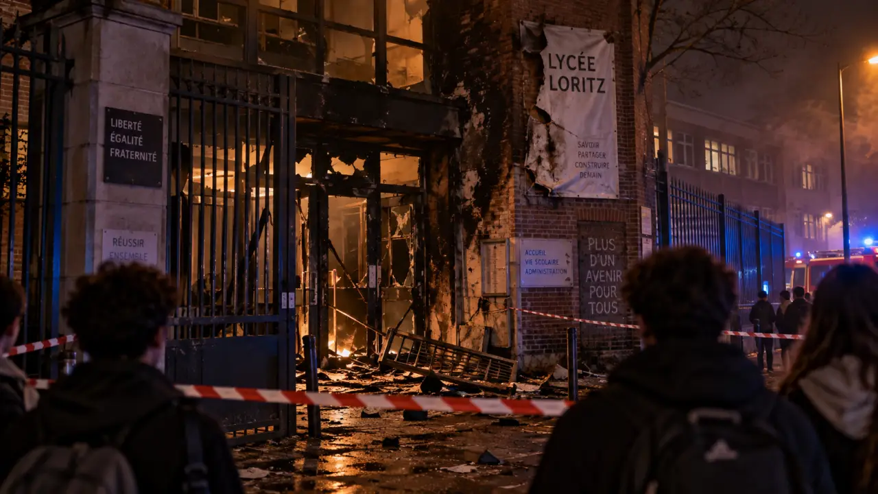 Nancy : l’entrée du lycée Loritz incendiée lors d’une mobilisation lycéenne
