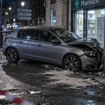 Nancy : une voiture percute la façade de la pharmacie Stanislas