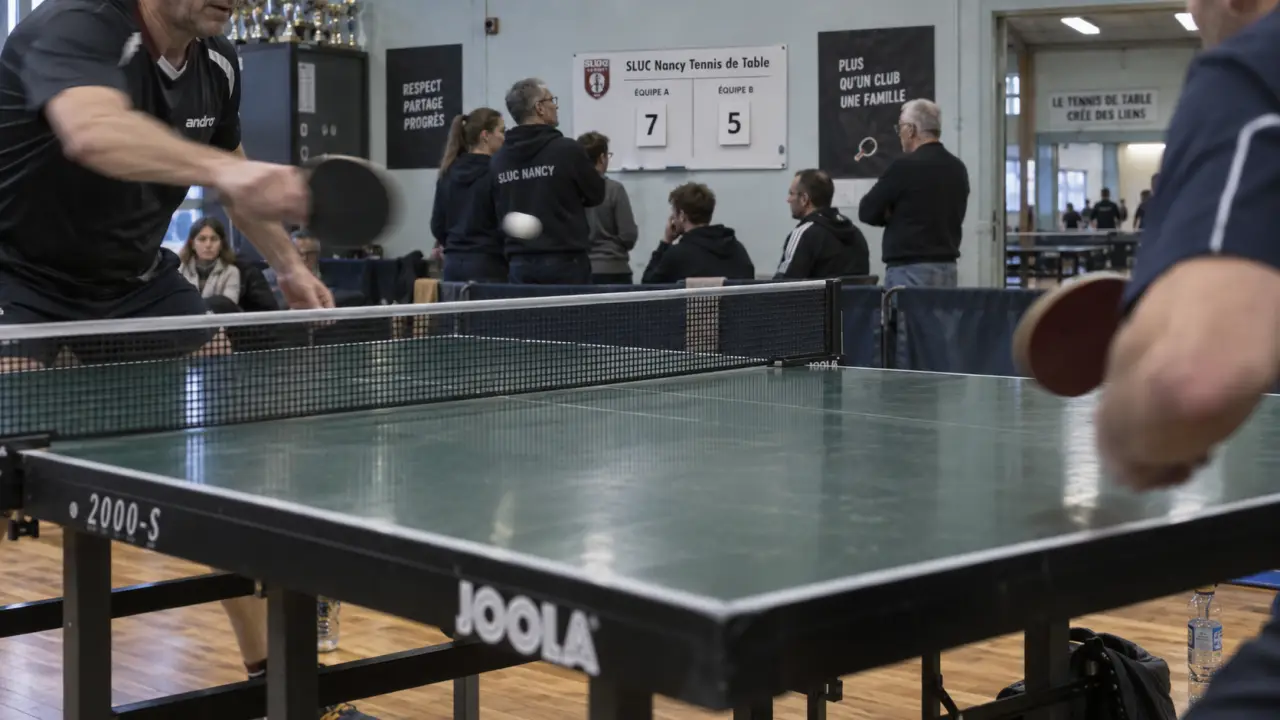 sluc nancy tennis de table : joueurs et public en salle