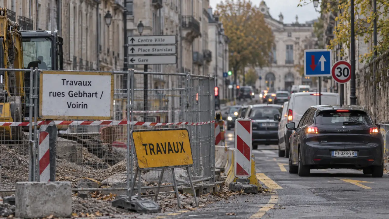 Travaux à Nancy : restrictions annoncées rues Gebhart, Voirin et Général Frère